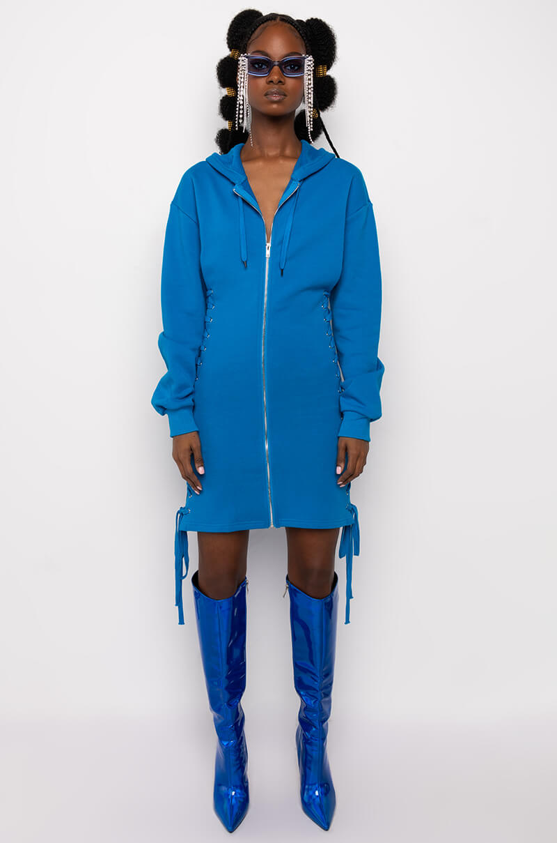 BACK TO BACK HOODIE SWEATSHIRT DRESS