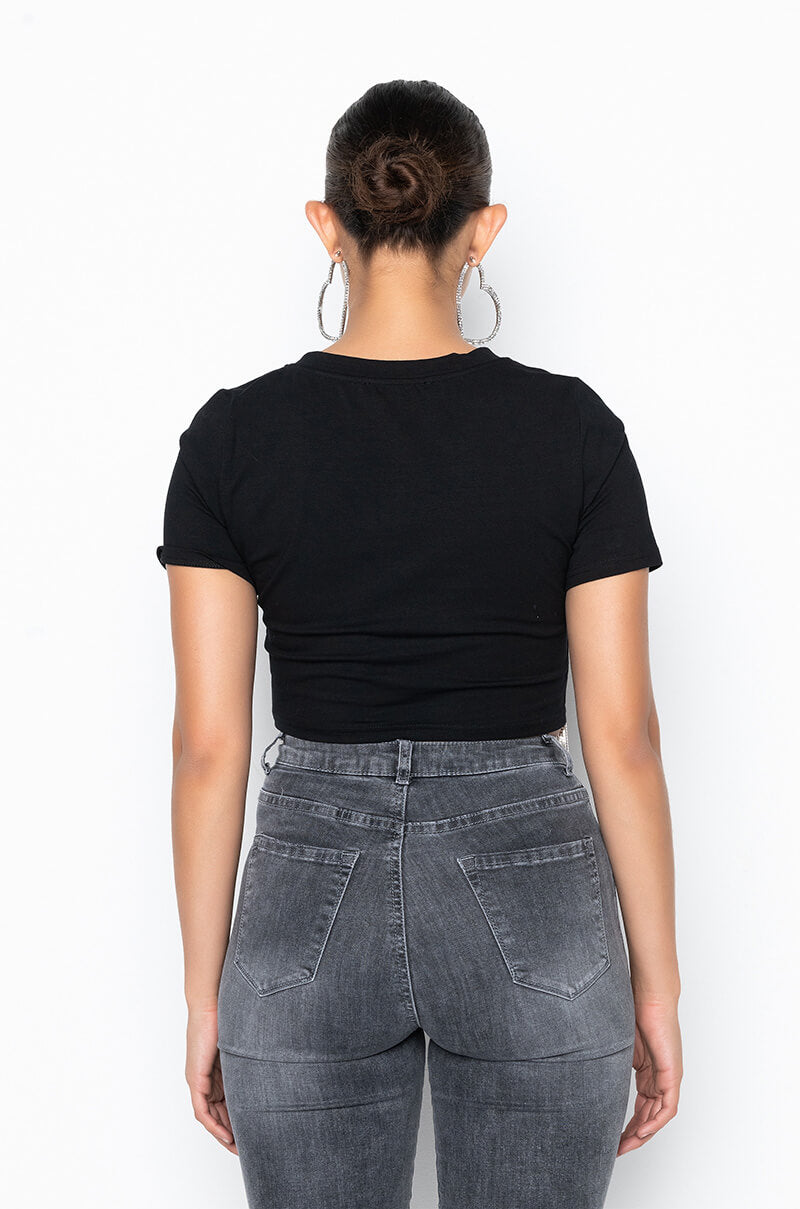 CAUGHT UP IN THE RHYTHM EMBELLISHED TEE