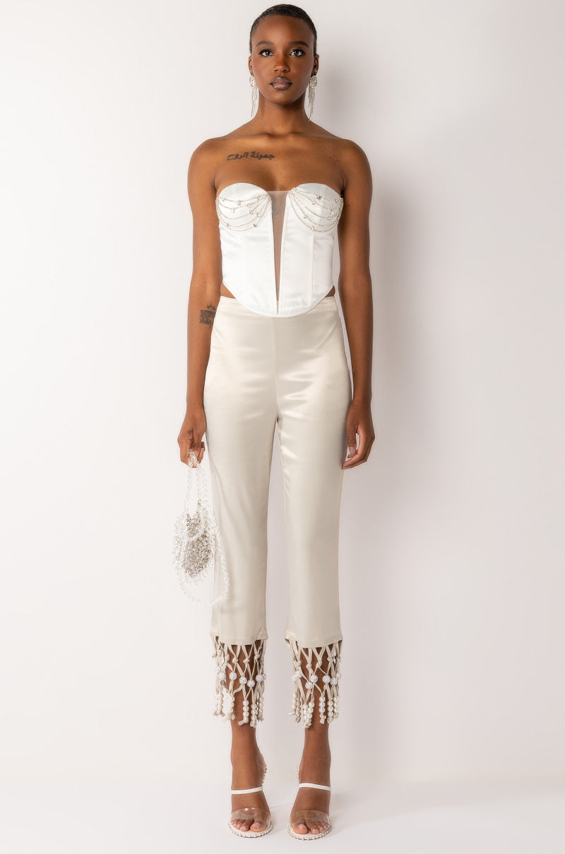 SOPHIE RHINESTONE SATIN BUSTIER
