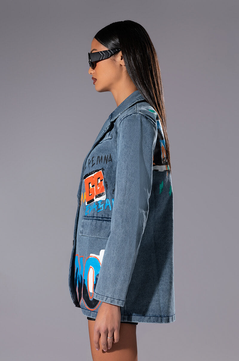 GROWN UP GRAFFITI DETAIL BLAZER