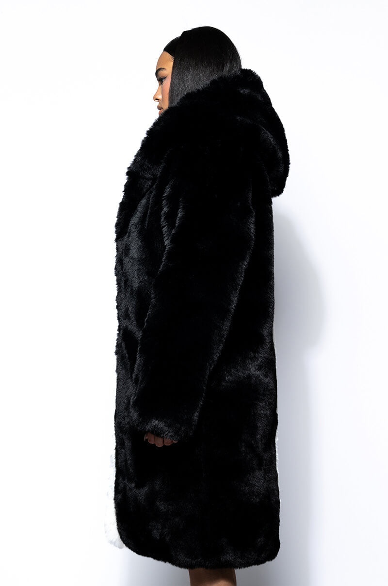 HALF HALF BDUBS FAUX FUR COAT
