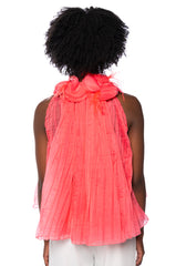 HAUTE SLEEVELESS PLEATED BLOUSE