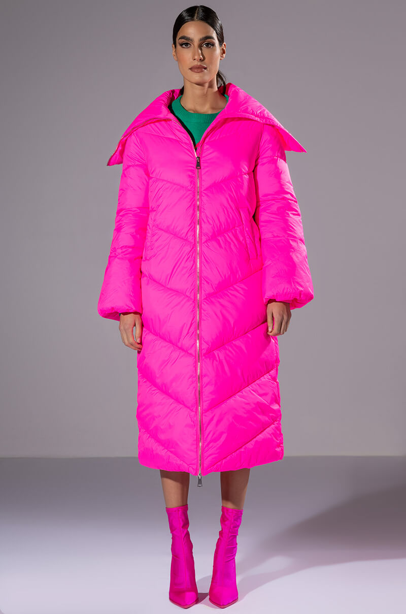 LOLITA LUXE ESSENTIAL PUFFER COAT IN PINK