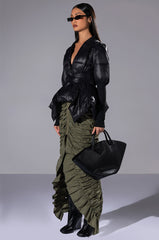 LONGING FOR YOU TIE FRONT PUFFER