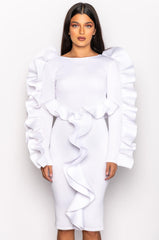 LOOK MY WAY SCUBA MIDI DRESS