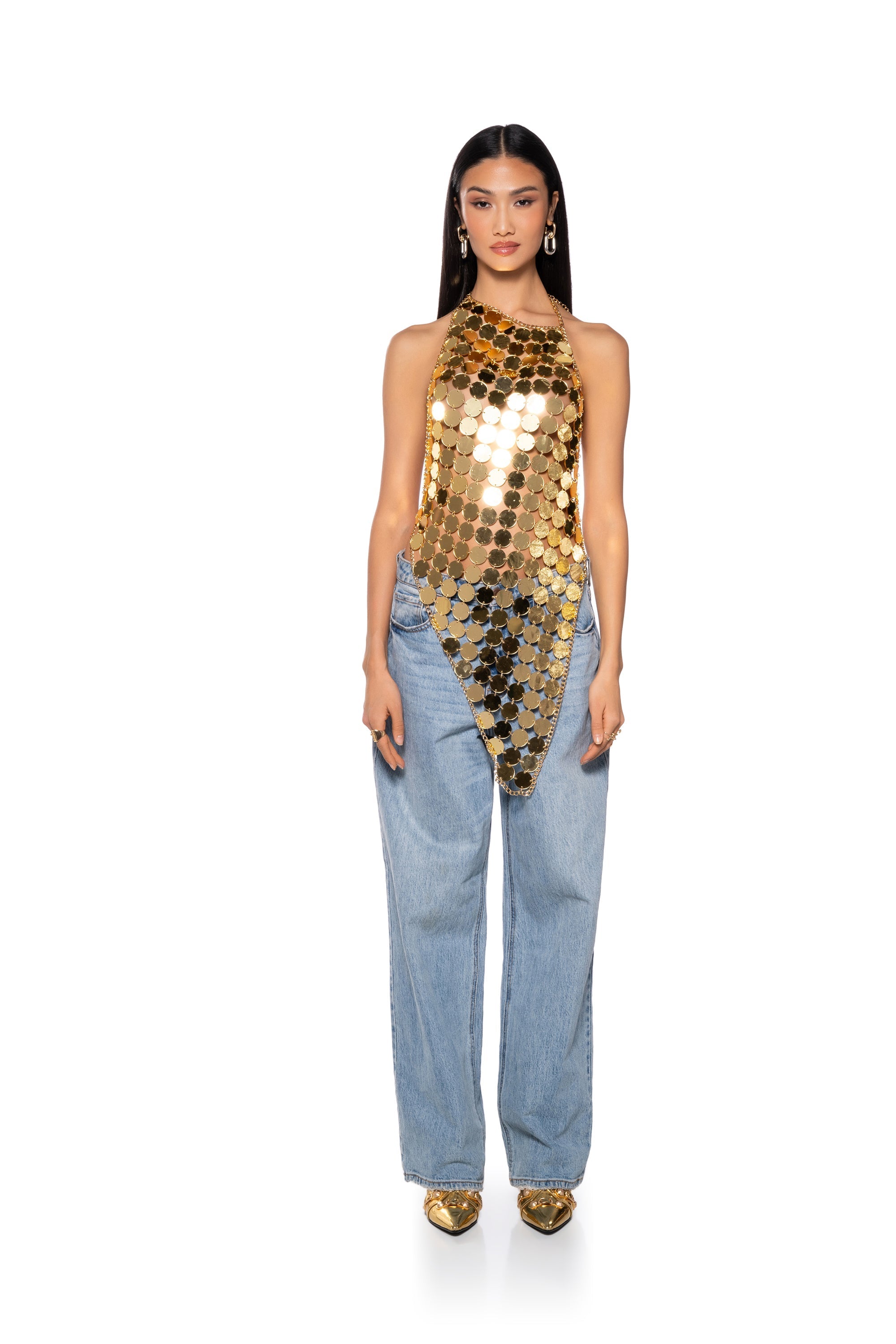MICAH ASYMMETRICAL MIRROR TOP