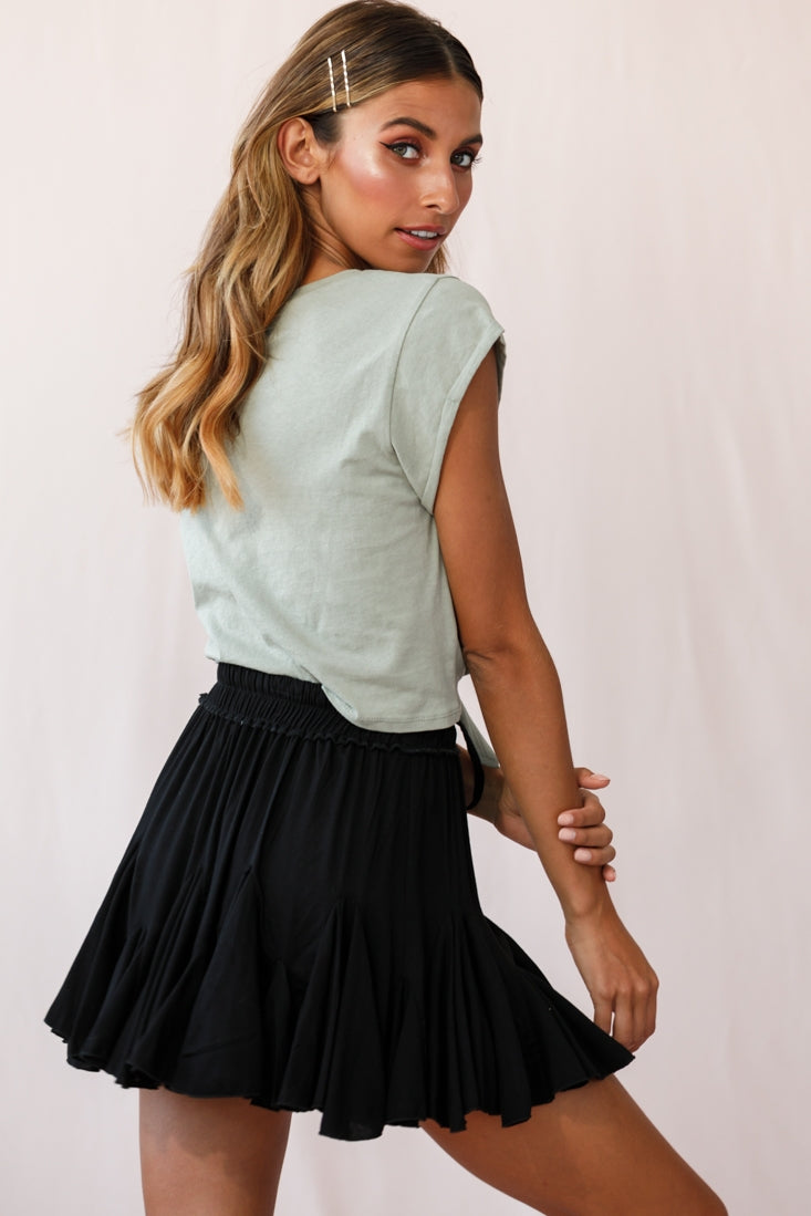 Robyn Pleated Mini Skirt Black