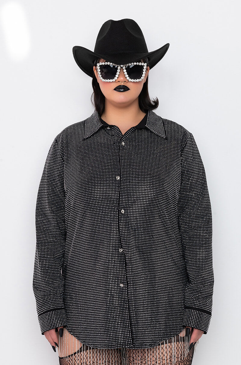 PLUS TINY DANCER RHINESTONE BLOUSE