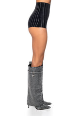 SECOND SKIN RHINESTONE SHORT
