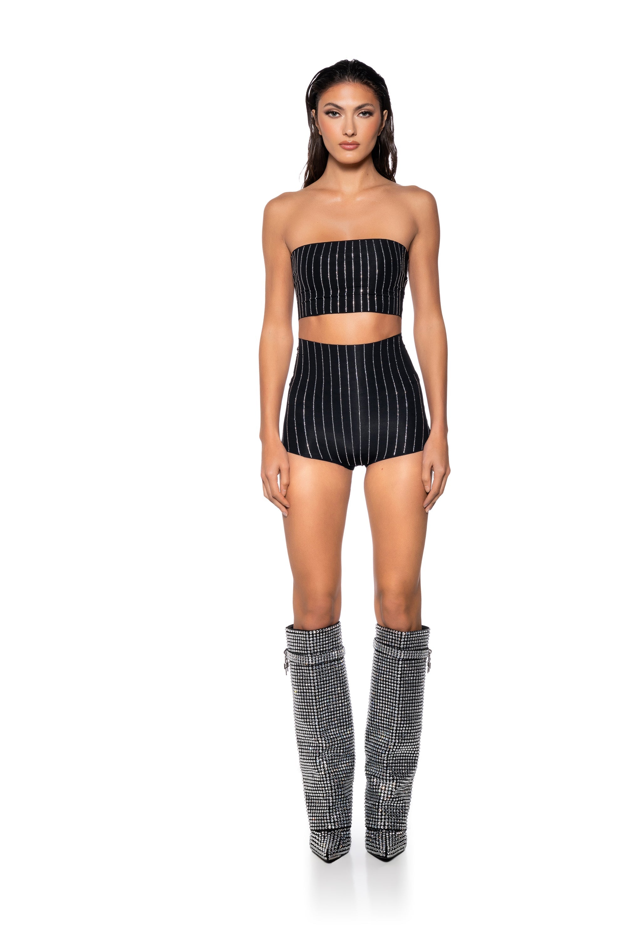 SECOND SKIN RHINESTONE SHORT