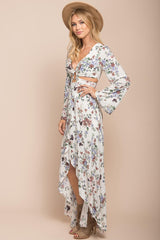 Havana High Slit Maxi Dress White