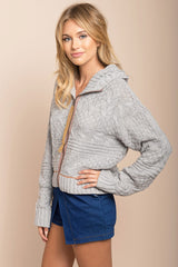 Willow Wool Knit Sweater Grey
