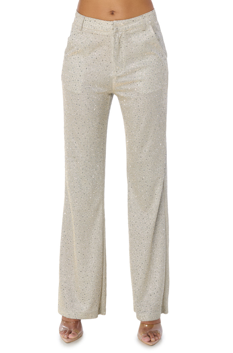 SHOW OFF SEASON EMBELLISHED TROUSER IN SILVER