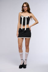 SITTING PRETTY PIN STRIPE CORSET TOP