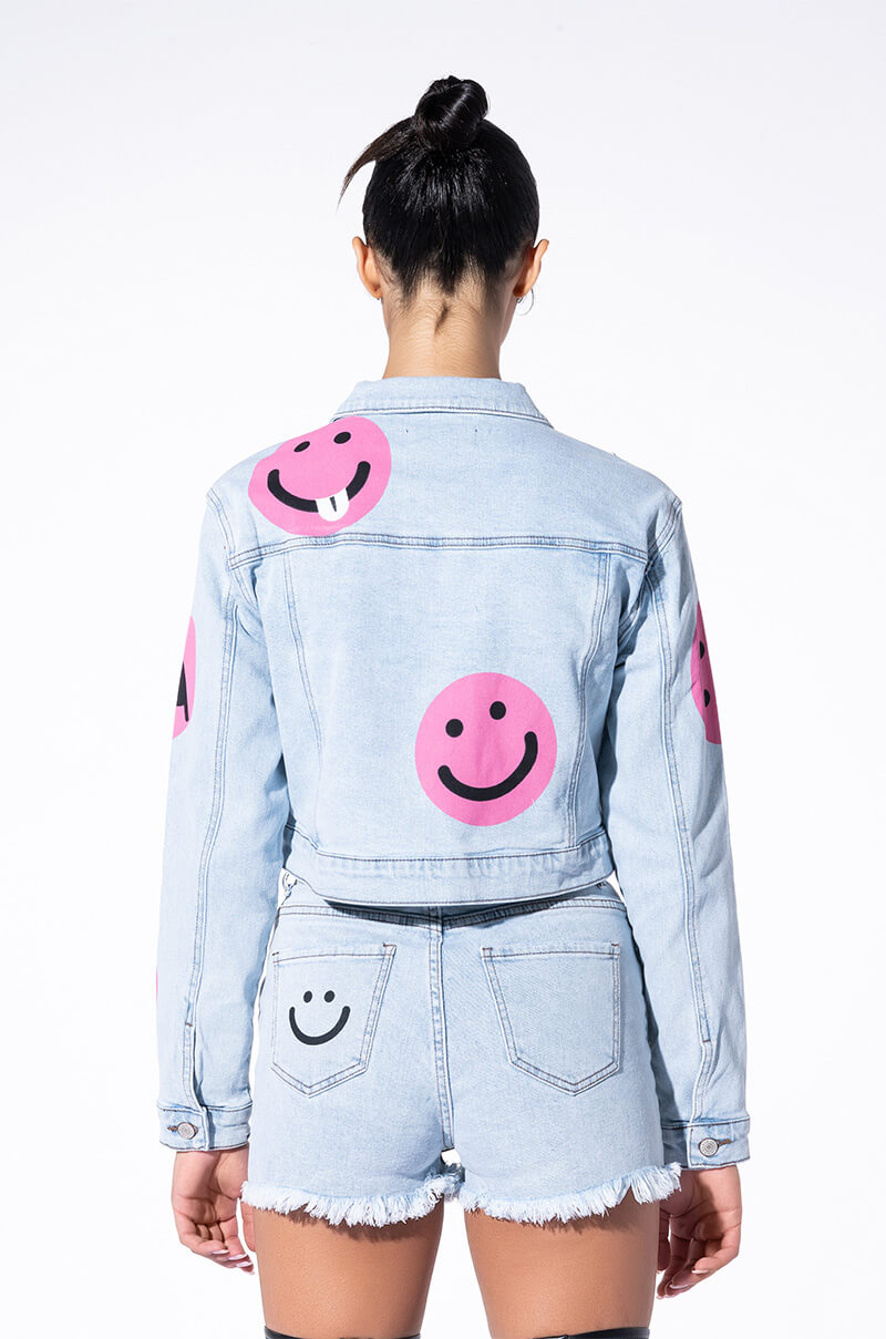 SMILEY FACE DENIM JACKET