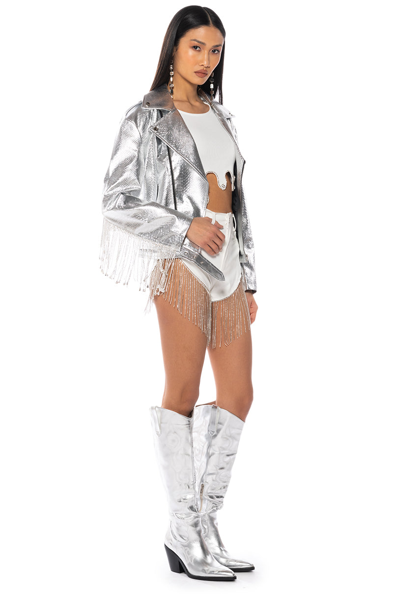 SPACE CASE METALLIC FRINGE MOTO