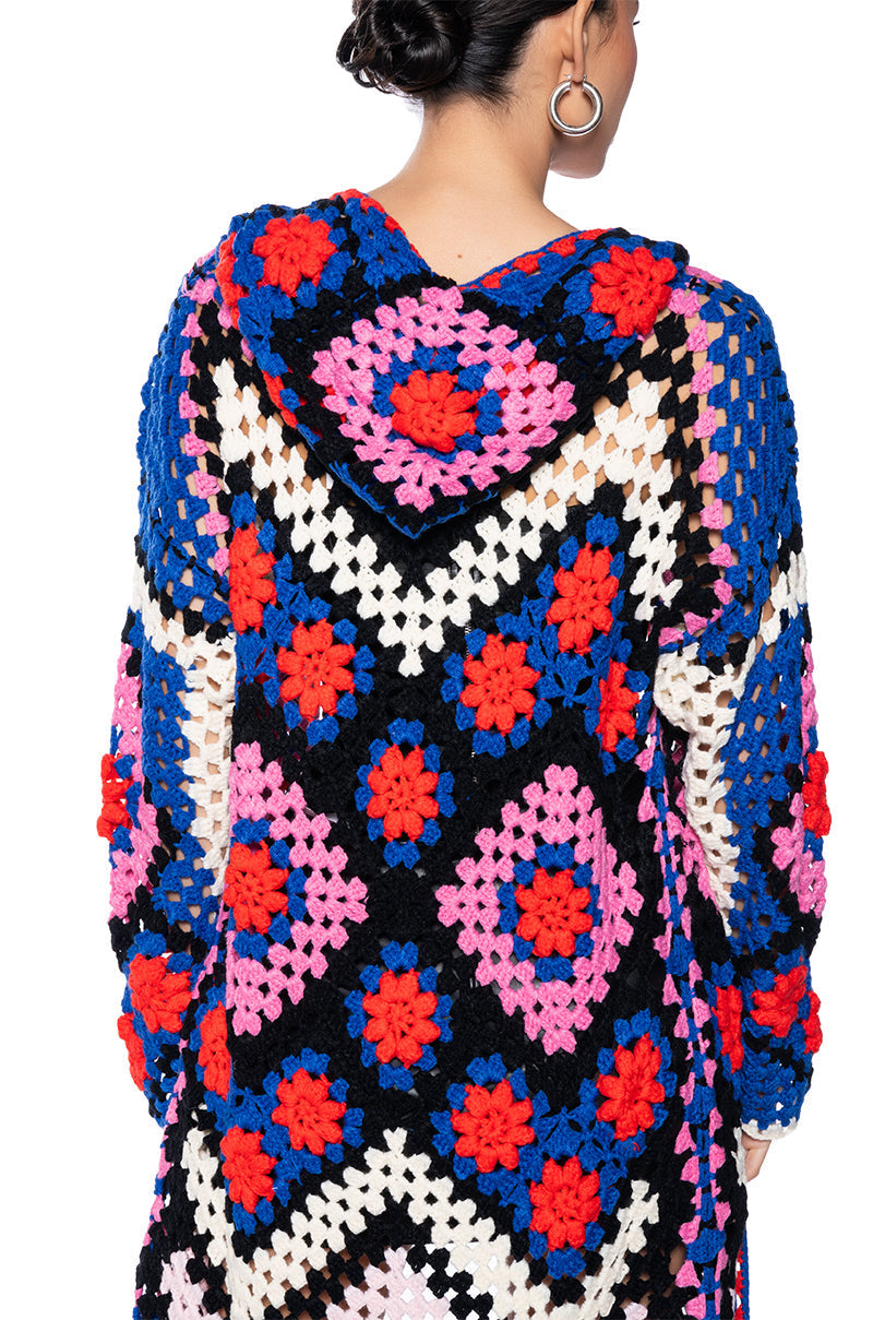 STAY READY LONG SLEEVE CROCHET CARDIGAN