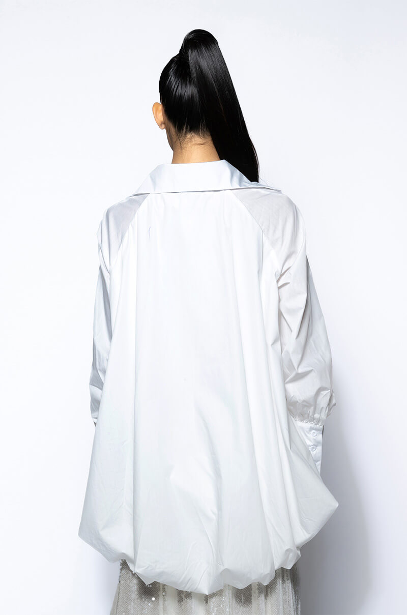 THE MUST HAVE BUBBLE POPLIN BLOUSE