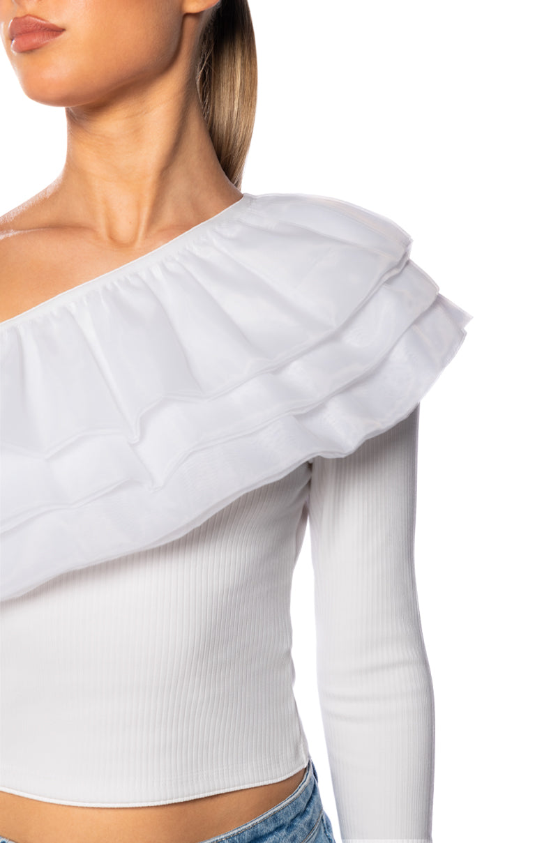 UP IN THE CLOUDS ONE SHOULDER TOP