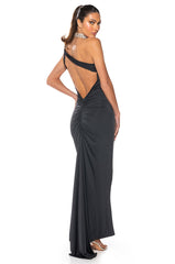 TAMMY BACKLESS RUCHED MAXI DRESS