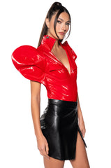 VERONICA DRAMATIC SHOULDER COLLARED BODYSUIT