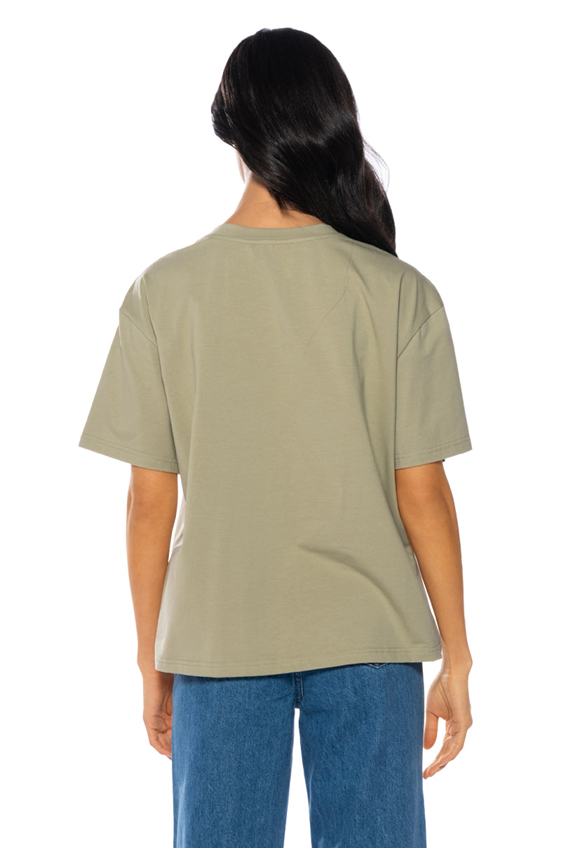 VIDA WOVEN STRAP DETAIL OVERSIZED TSHIRT