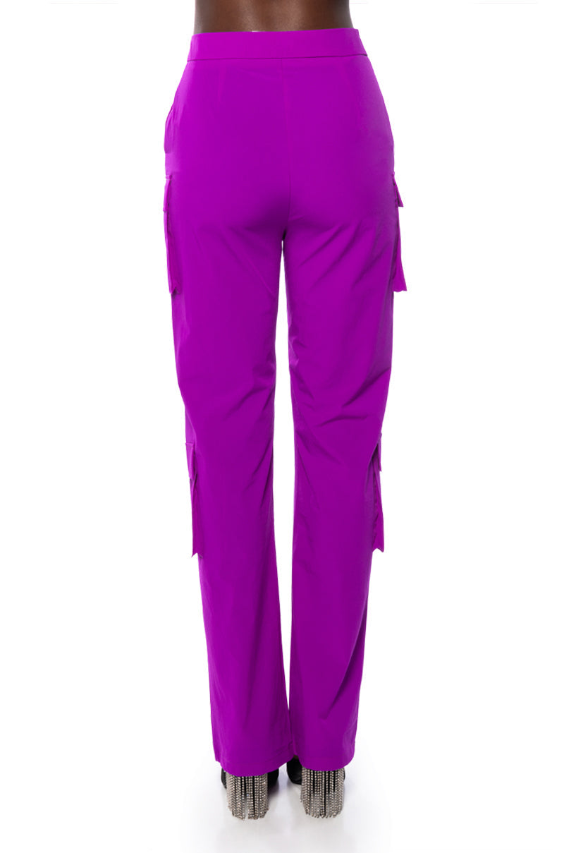 VIOLET HIGH WAIST CARGO PANT