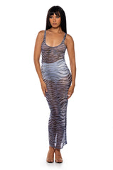 VISUALIZE ME MESH MAXI DRESS