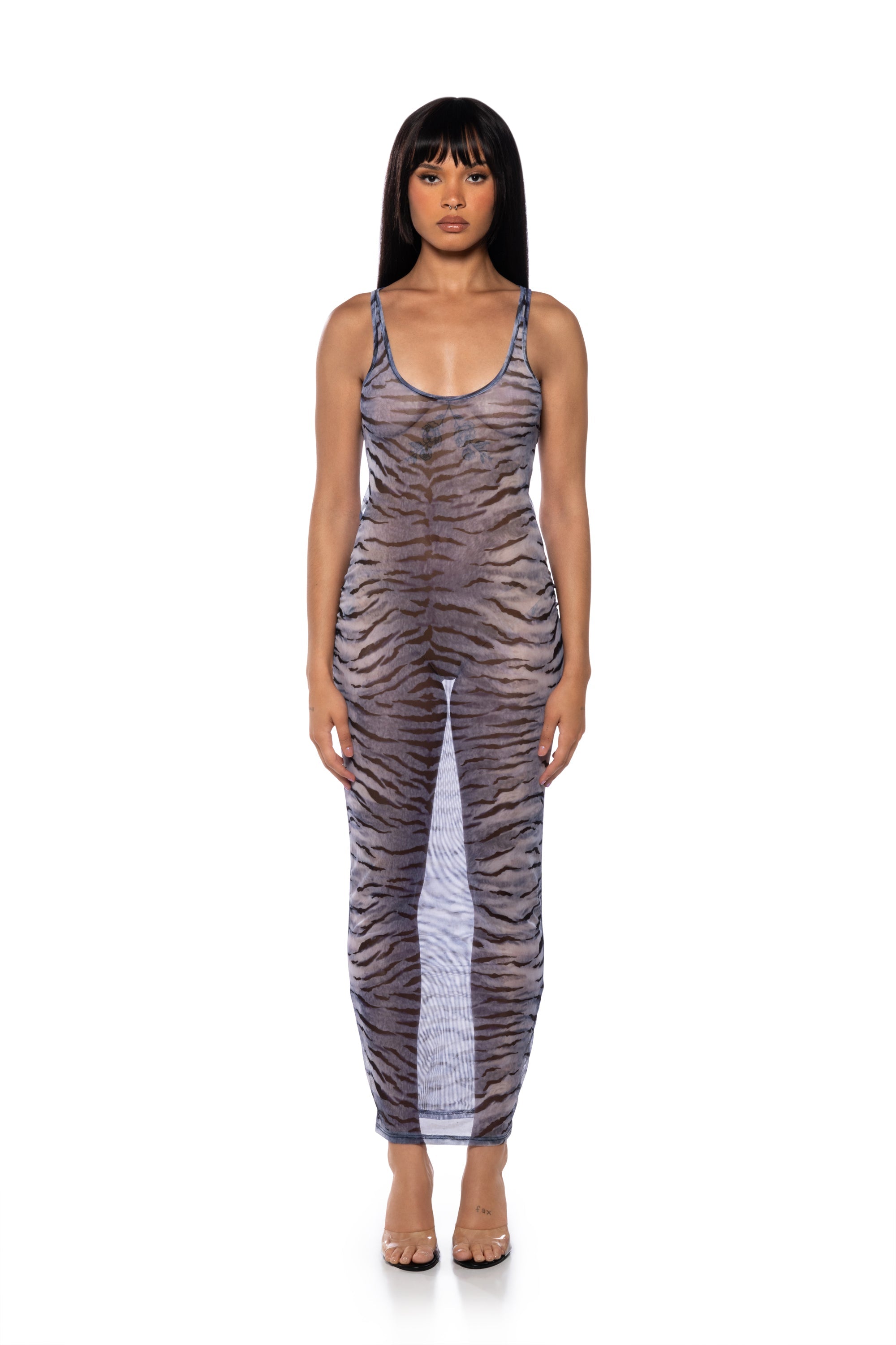 VISUALIZE ME MESH MAXI DRESS