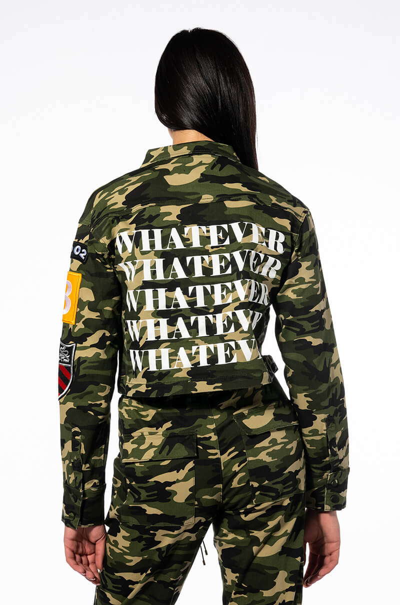 WHATEVER CAMO BOMBER JACKET