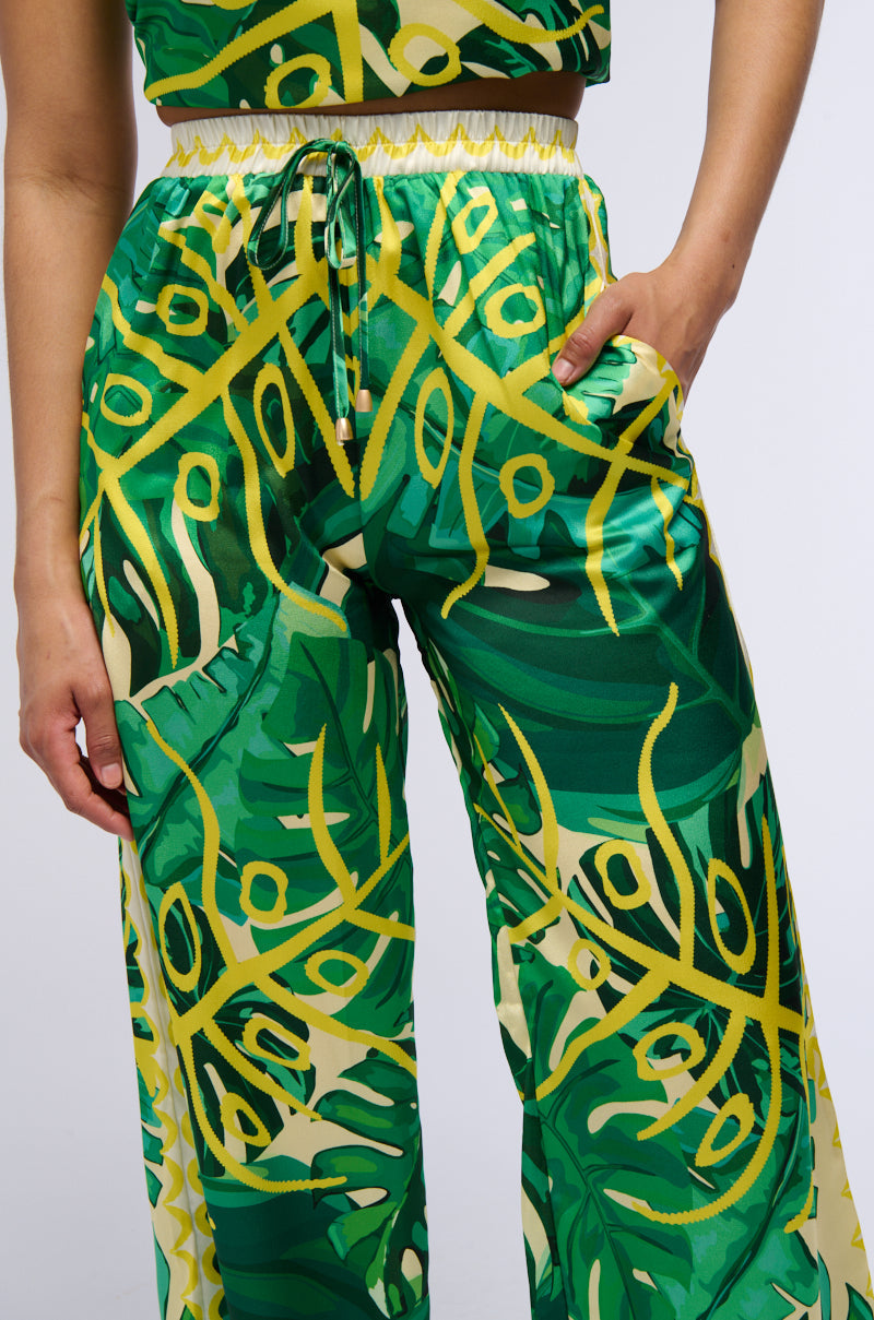 WILD FOX SATIN PALAZZO PANT