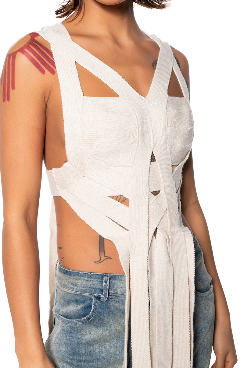 WINNIE SLEEVELESS KNIT TOP