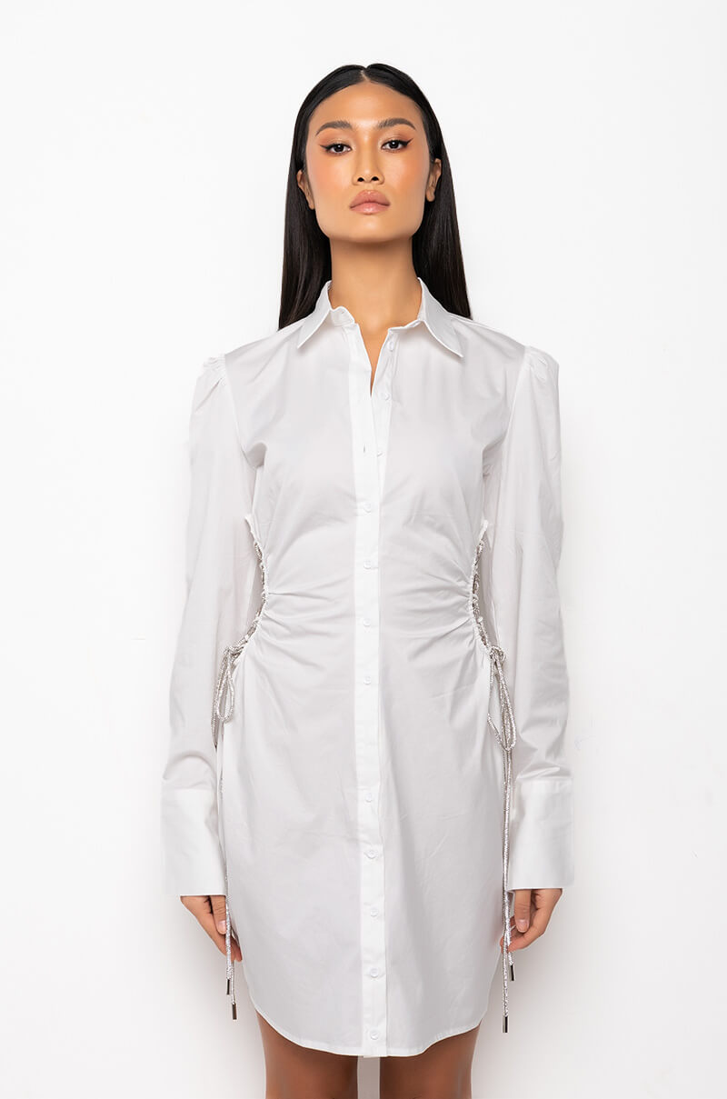 YOU'RE EVERYTHING BUTTON UP MINI DRESS