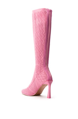 ZERO GRAVITY MID CALF KNIT CHUNKY BOOT IN PINK